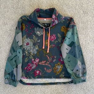 Anthropologie Daily Practice Floral Funnel Neck Sweatshirt